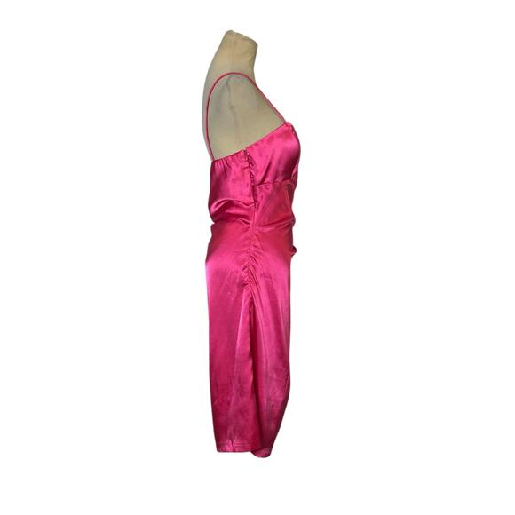 Cindy fuchsia satin party dress size large - Picture 12 of 13